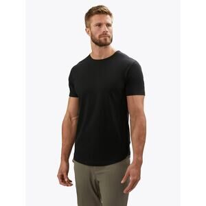 NEW Cuts Clothing AO Curve Hem Tee Mens XXL Black Crewneck Wrinkle Resistant